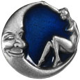 Girl Sitting on Crescent Moon Lapel Pin